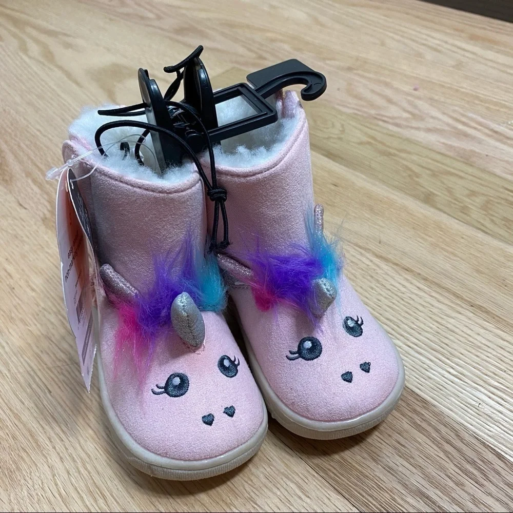 Wonder Nation Unicorn Boots NWT Sz 3 Pink Rainbow